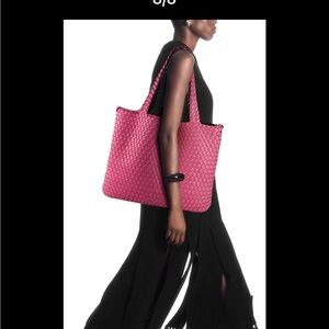 Vibrant Pink Structured Tote Bag REVERSIBLE